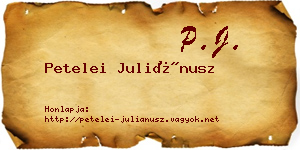 Petelei Juliánusz névjegykártya